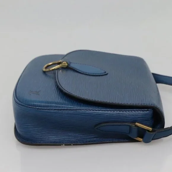 Authentic LOUIS VUITTON Epi Saint Cloud GM Shoulder Bag Toledo Blue M52195 LV - Picture 11 of 16